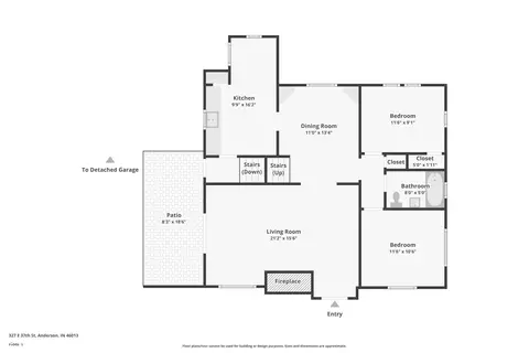 Floorplan - 327 E 37th St, Anderson, IN 46013 photo 1 of 3