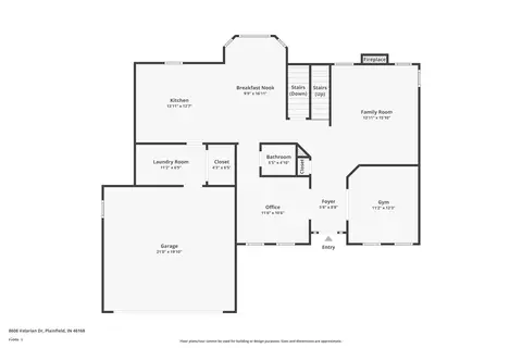 Floorplan - 8608 Valarian Dr, Plainfield, IN 46168 photo 1 of 3