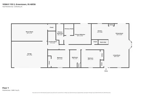 Floorplan - 10366 E 155 Rd S, Greentown, IN 46936 photo 2 of 3