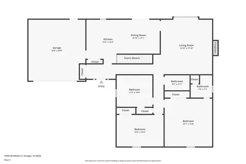 Floorplan - 15550 Windfield Ln, Granger, IN 46530 photo 2 of 3