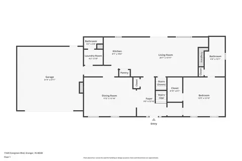 Floorplan - 11425 Evergreen Blvd, Granger, IN 46530 photo 2 of 4