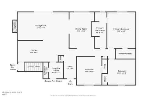 Floorplan - 612 N Rueth Dr, Griffith, IN 46319 photo 1 of 2