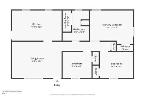 Floorplan - 123 Miles Dr, Lancaster, KY 40444 photo 1 of 1
