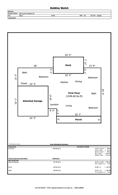 Floorplan - 220 John Purdom Dr, Almo, KY 42020 photo 1 of 1