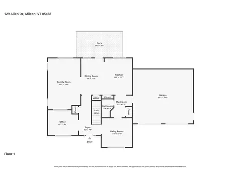 Floorplan - 129 Allen Dr, Milton, VT 05468 photo 2 of 3