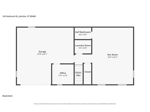Floorplan - 16 Pinehurst Dr, Jericho, VT 05465 photo 3 of 3