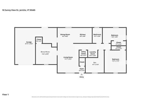 Floorplan - 92 Sunny View Dr, Jericho, VT 05465 photo 1 of 1