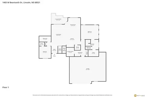 Floorplan - 1405 W Beartooth Dr, Lincoln, NE 68521 photo 1 of 1