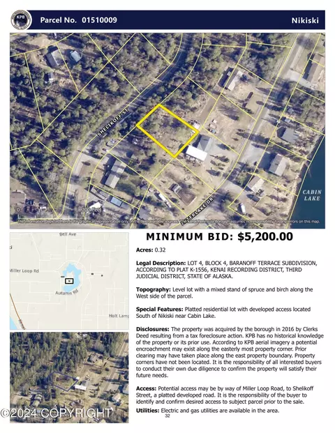 L4 B4 Shelikoff Street, Nikiskinorth Kenai, AK 99611
