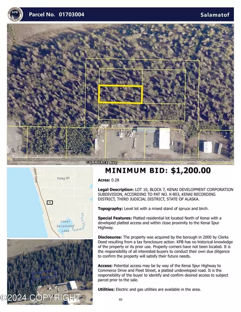 L10 B3 Connection Street, Nikiskinorth Kenai, AK 99611
