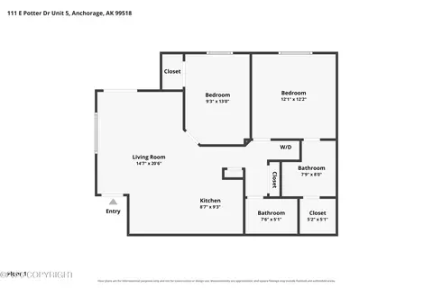 Floorplan - 111 E Potter Dr # 5, Anchorage, AK 99518 photo 1 of 1