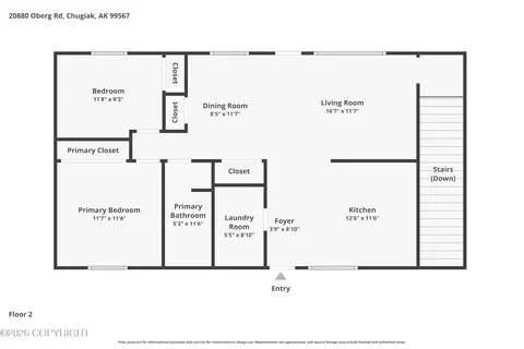 Floorplan - 20880 Oberg Rd, Chugiak, AK 99567 photo 1 of 3