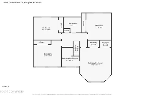 Floorplan - 24407 Thunderbird Dr, Chugiak, AK 99567 photo 2 of 3