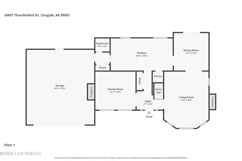 Floorplan - 24407 Thunderbird Dr, Chugiak, AK 99567 photo 1 of 3