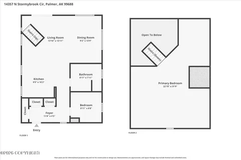 Floorplan - 14357 N Stormybrook Cir, Willow, AK 99688 photo 1 of 3