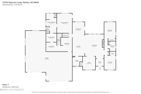 Floorplan - 7218 E Riparian Loop, Palmer, AK 99645 photo 2 of 4
