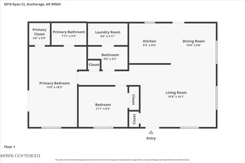 Floorplan - 6910 Ryan Ct, Anchorage, AK 99504 photo 1 of 1