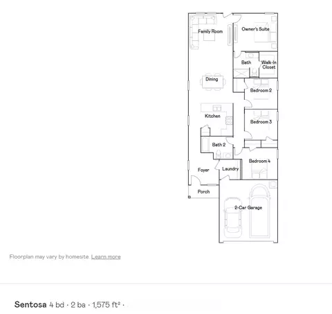 Floorplan - 608 Albarossa Ave, Lowell, AR 72745 photo 1 of 1
