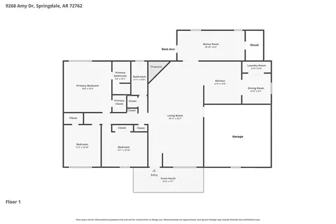 Floorplan - 9268 Amy Dr, Springdale, AR 72762 photo 1 of 1