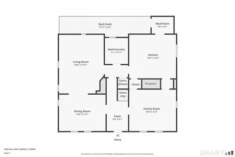 Floorplan - 1293 River Blvd, Suffield, CT 06078 photo 1 of 2
