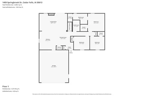 Floorplan - 1409 Springbrook Dr, Cedar Falls, IA 50613 photo 1 of 3