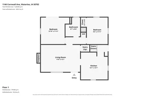 Floorplan - 1146 Cornwall Ave, Waterloo, IA 50702 photo 3 of 4