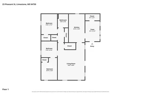 Floorplan - 23 Pleasant St, Limestone, ME 04750 photo 2 of 2