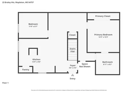 Floorplan - 23 Braley Hts, Mapleton, ME 04757 photo 2 of 3