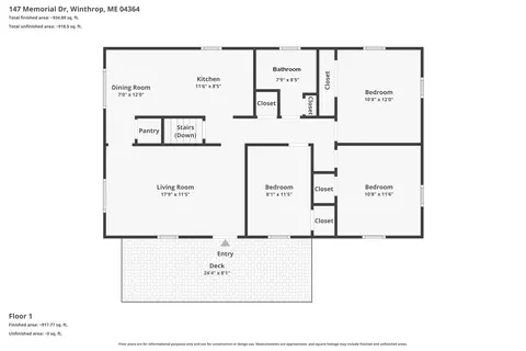 147 Memorial Dr, Winthrop, ME 04364