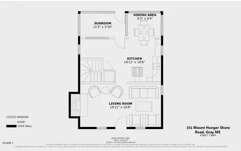 Floorplan - 331 Mount Hunger Shore Rd, Gray, ME 04039 photo 3 of 4