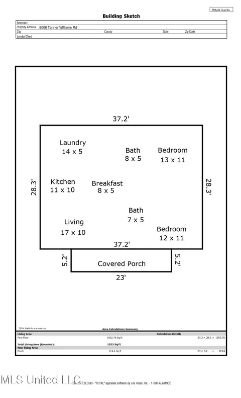 Floorplan - 8006 Tanner Williams Rd, Lucedale, MS 39452 photo 1 of 1