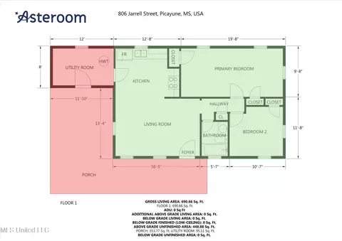 Floorplan - 806 Jarrell St, Picayune, MS 39466 photo 1 of 1