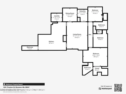 Floorplan - 1001 Preston Dr, Brandon, MS 39047 photo 1 of 2
