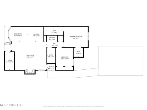 Floorplan - 5571 Tiki Ln, Jackson, MS 39212 photo 2 of 2