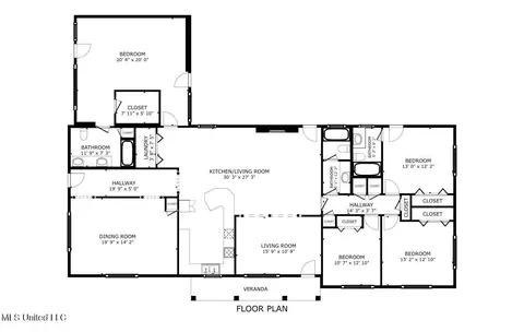 Floorplan - 1002 Mark Dr, Mendenhall, MS 39114 photo 1 of 1