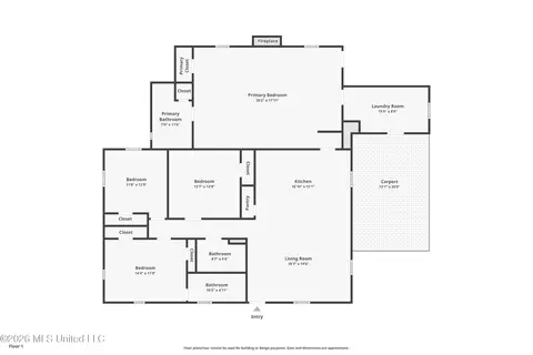 Floorplan - 3512 Celeste Ave, Moss Point, MS 39563 photo 1 of 1