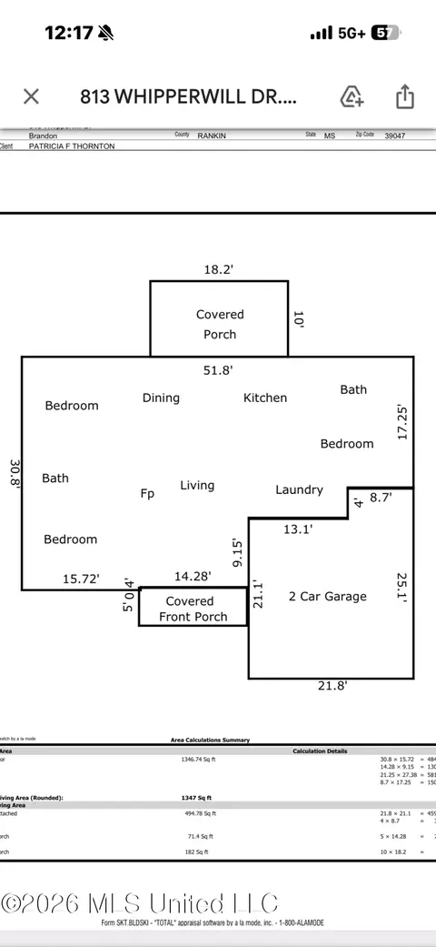 Floorplan - 813 Whippoorwill Dr, Brandon, MS 39047 photo 1 of 1