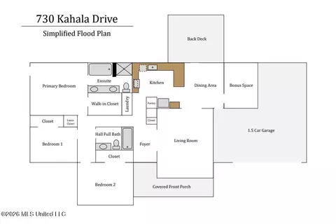 Floorplan - 730 Kahala Dr, Diamondhead, MS 39525 photo 2 of 2