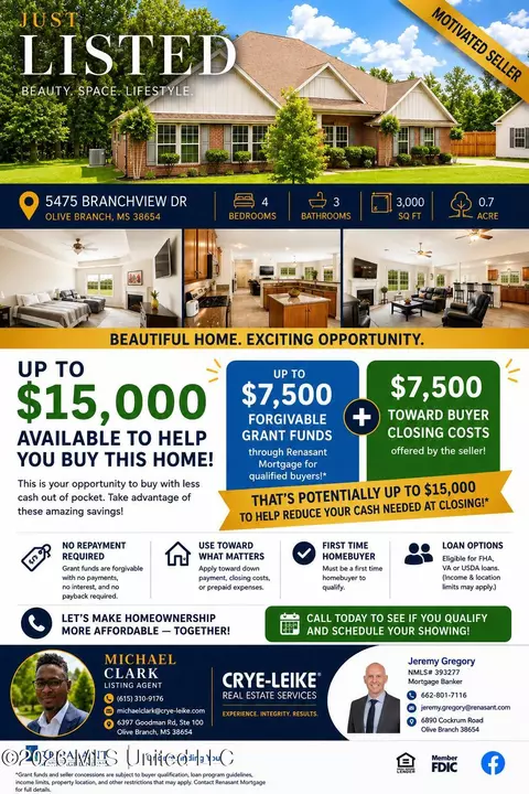 5475 Branchview Dr, Olive Branch, MS 38654