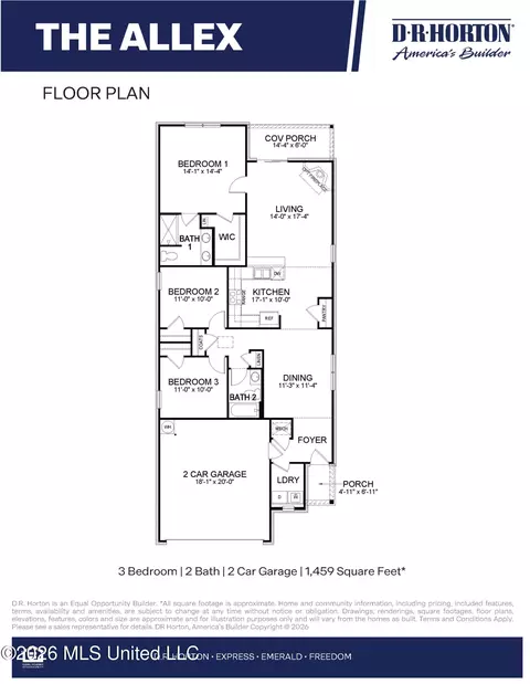 Floorplan - 609 Teal Cv, Brandon, MS 39047 photo 1 of 1