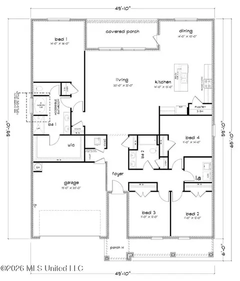 Floorplan - 128 Strawberry Dr, Lucedale, MS 39452 photo 2 of 2