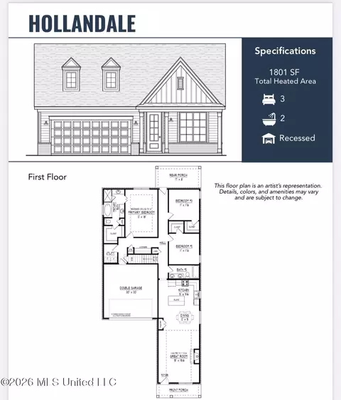 Floorplan - 825 E Quitman Ct, Nesbit, MS 38651 photo 1 of 1