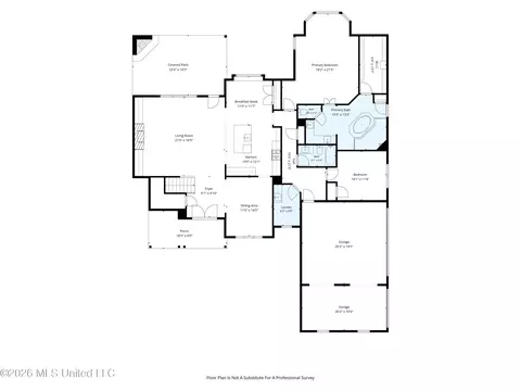 Floorplan - 8130 Soaring Oaks Dr, Walls, MS 38680 photo 1 of 3