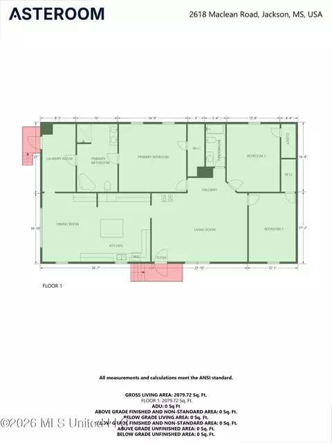 Floorplan - 2618 Maclean Rd, Jackson, MS 39209 photo 1 of 1