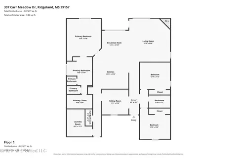 Floorplan - 307 Carr Meadow Dr, Ridgeland, MS 39157 photo 1 of 1