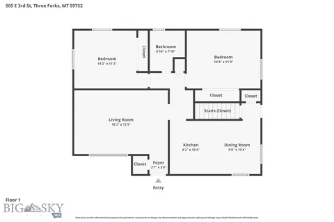 Floorplan - 505 3rd Ave E, Three Forks, MT 59752 photo 2 of 2