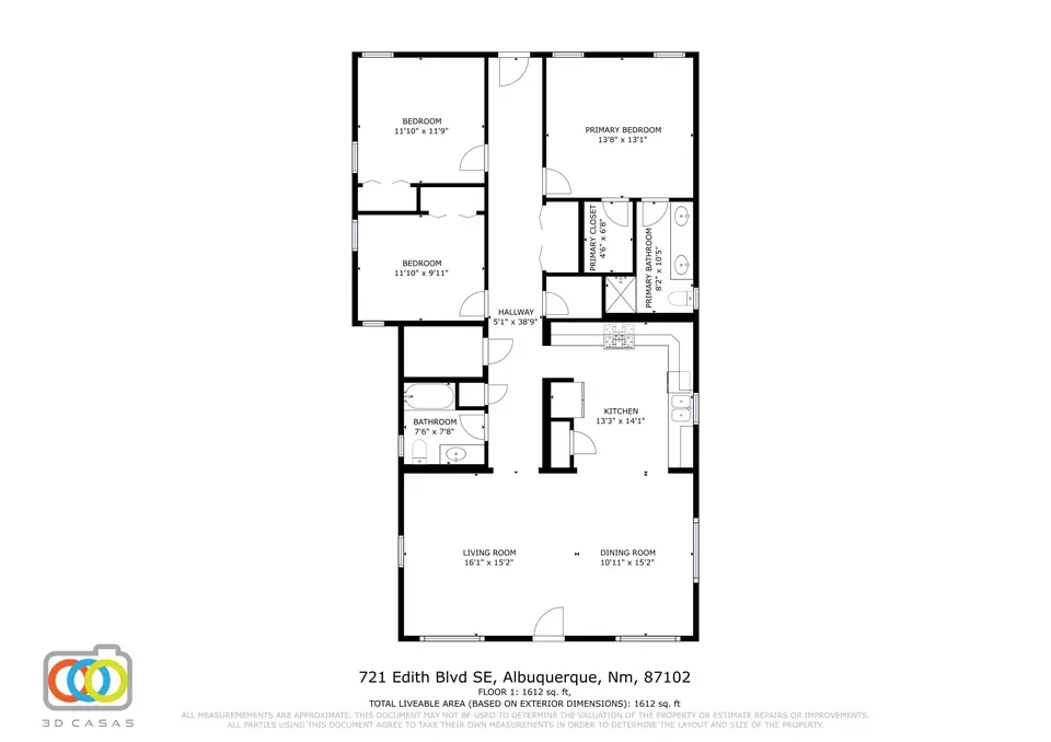 Floorplan - 721 Edith Blvd SE, Albuquerque, NM 87102 photo 1 of 1