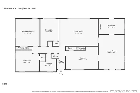 Floorplan - 1 Westbrook Dr, Hampton, VA 23666 photo 1 of 1