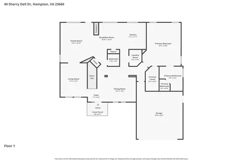 Floorplan - 40 Sherry Dell Dr, Hampton, VA 23666 photo 2 of 3