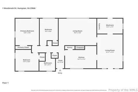 Floorplan - 1 Westbrook Dr, Hampton, VA 23666 photo 1 of 1